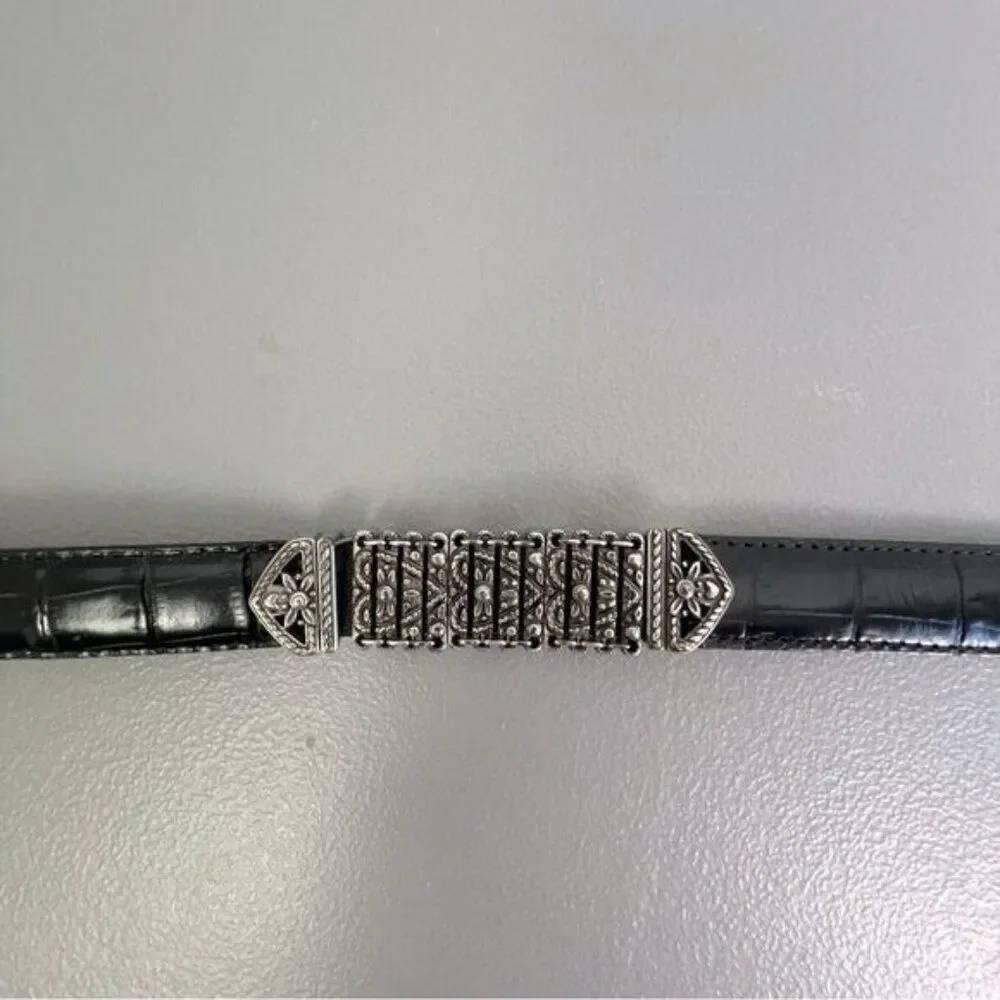 BRIGHTON WOMENS BLACK LEATHER BELT SIZE L
